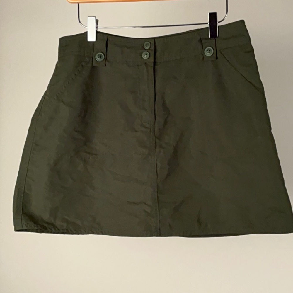 Green A-line Mini Skorts for Casual Wear